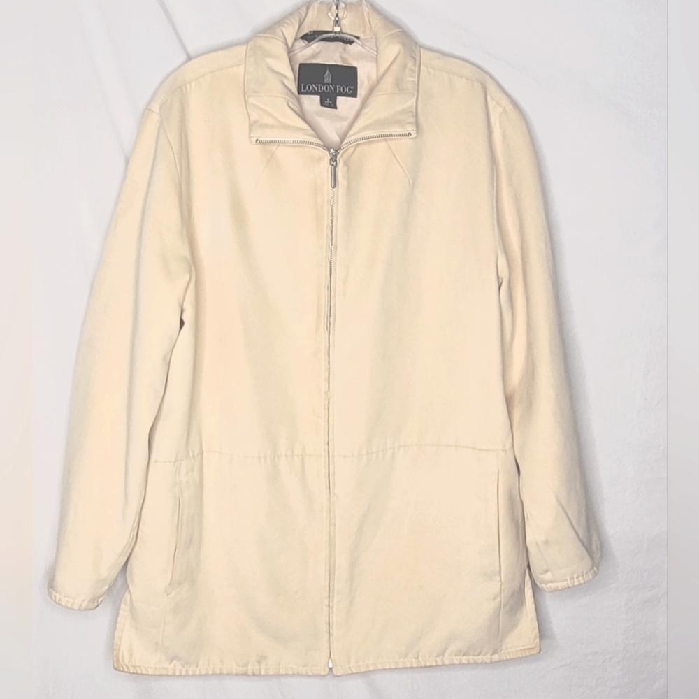 London Fog Classic Coat Jacket Buttery Yellow Small Regular* all weather suede ☀